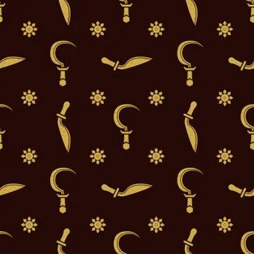 Vector cold steel arms pattern. 스톡 일러스트