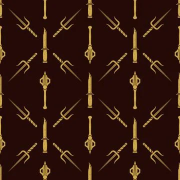 Vector cold steel arms pattern. 스톡 일러스트