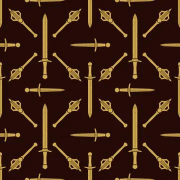 Vector cold steel arms pattern. 스톡 일러스트