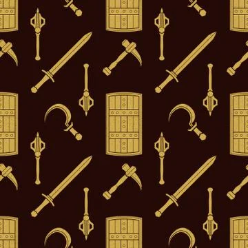 Vector cold steel arms pattern. Illustrazione stock