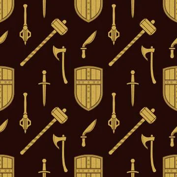 Vector cold steel arms pattern. 스톡 일러스트