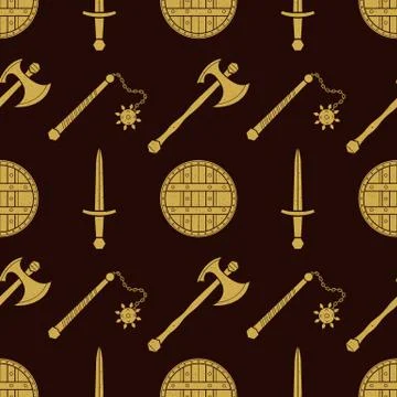 Vector cold steel arms pattern. Stock Illustration