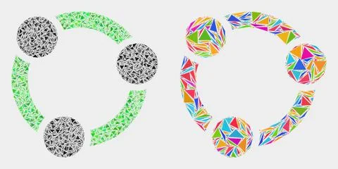 Vector Collaboration Mosaic Icon of Triangle Elements Stock Illustration