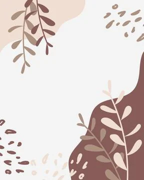 Vector Collage Background Herb Leaves. Beauty and Fashion Company Branding Stock-Illustration