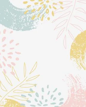 Vector Collage Background Herb Leaves. Beauty and Fashion Company Branding Stock Illustration