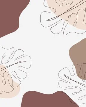 Vector Collage Background Monstera Leaves. Beauty and Fashion Company Branding Stock Illustration