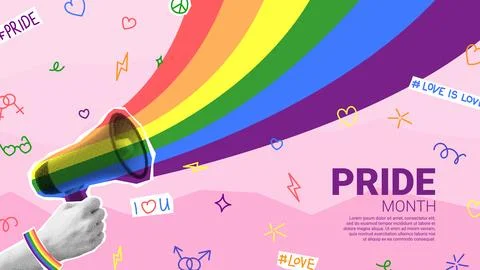 Vector collage for Pride Month events Illustrazione stock