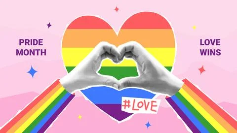 Vector collage for Pride Month Illustrazione stock