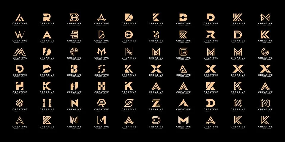 Vector collection of abstract initial a to z, monogram logo design Stock Illustration