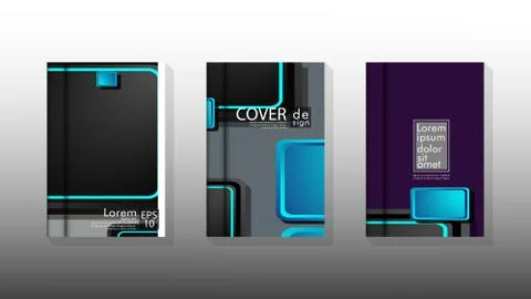 Vector collection of book cover backgrounds for brochures, leaflets, leaflets Illustrazione stock