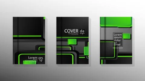 Vector collection of book cover backgrounds for brochures, leaflets, leaflets Illustrazione stock