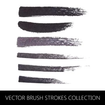 Vector collection of brush strokes Stock Illustration