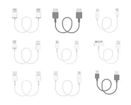 Vector Collection of Cables Stock Illustration