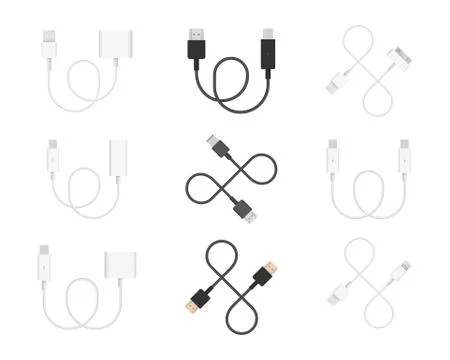 Vector Collection of Cables Stock Illustration