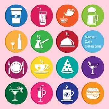 Vector collection: cafe and restaurant icons Stock Illustration