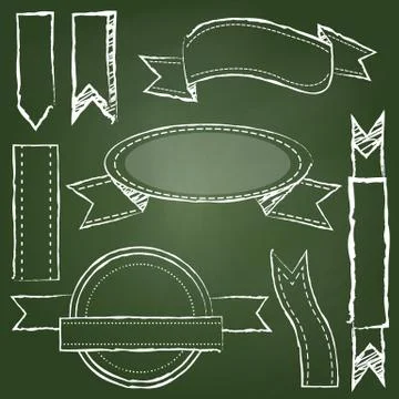 Vector collection of chalkboard style banners Illustrazione stock