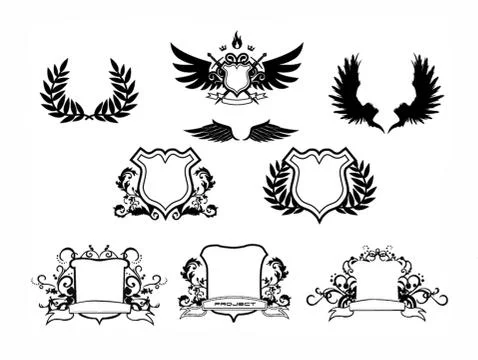 Vector Collection of Chalkboard Style Banners, and Frames Stock Illustration