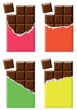 Vector collection of chocolate bars Stock Illustration