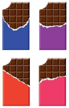 Vector collection of chocolate bars Stock Illustration