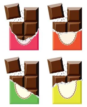 Vector collection of chocolate bars Stock Illustration