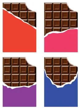Vector collection of chocolate bars Stock Illustration