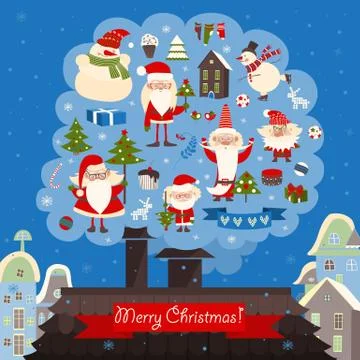 Vector collection of christmas items Stock Illustration