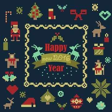 Vector collection of christmas items Stock Illustration