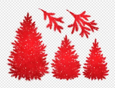 Vector collection of Christmas trees and branches Stock Illustration