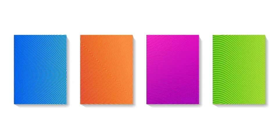 Vector collection of colored neon patterns Stock Illustration