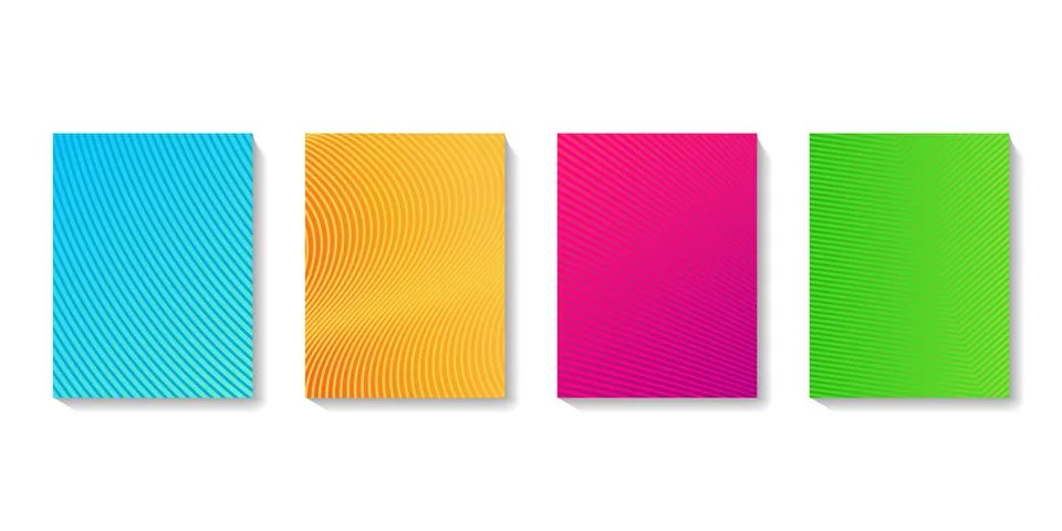 Vector collection of colored neon patterns Stock Illustration