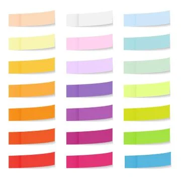 Vector collection of colored sticky papers for notes Stock Illustration