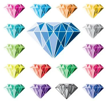 Vector collection of colorful diamonds Illustrazione stock