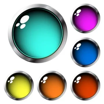 Vector collection of colorful glossy buttons Stock Illustration