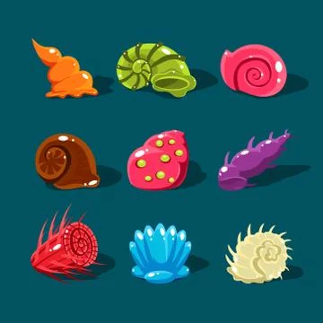 Vector Collection of Colorful Shells Stock Illustration