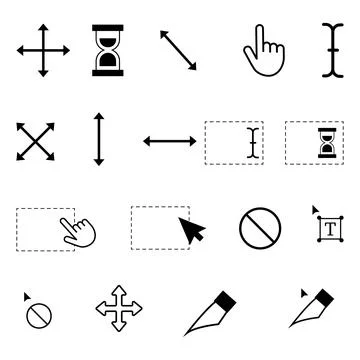 Vector collection of computer cursor icon set Stock Illustration