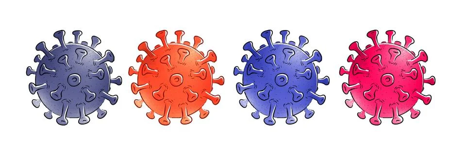 Vector collection of Coronavirus illustrations Stock Illustration