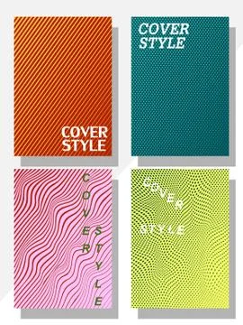 Vector collection of covers with a simple geometric design for books, booklet Stock Illustration