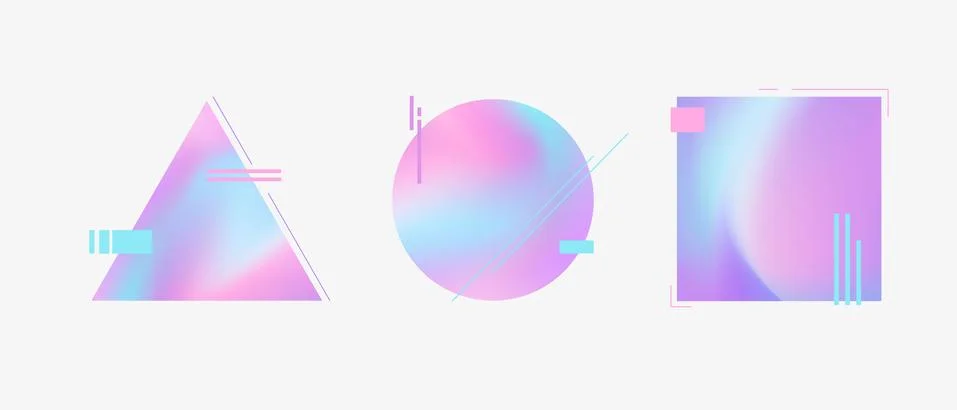 Vector collection creative modern colourful geometric shapes. stylish graphics Illustrazione stock