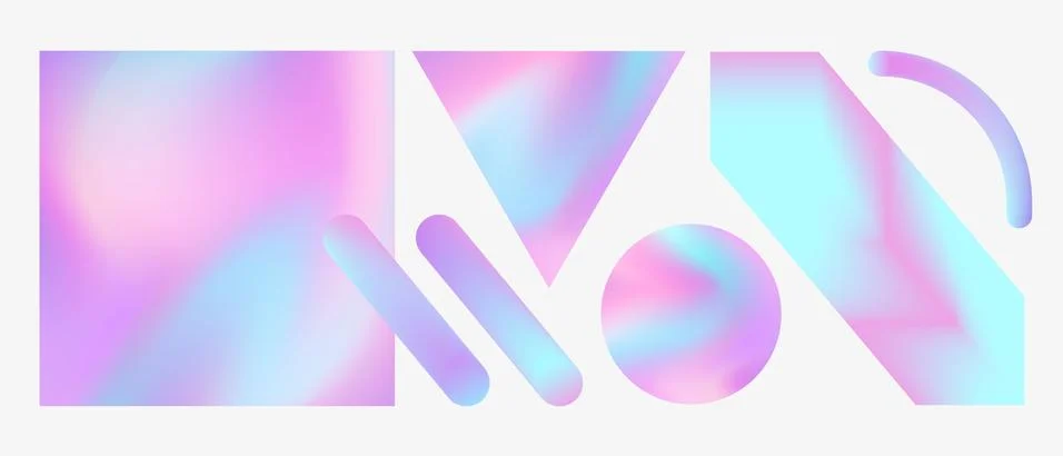 Vector collection of creative modern colourful geometric shapes. stylish Illustrazione stock