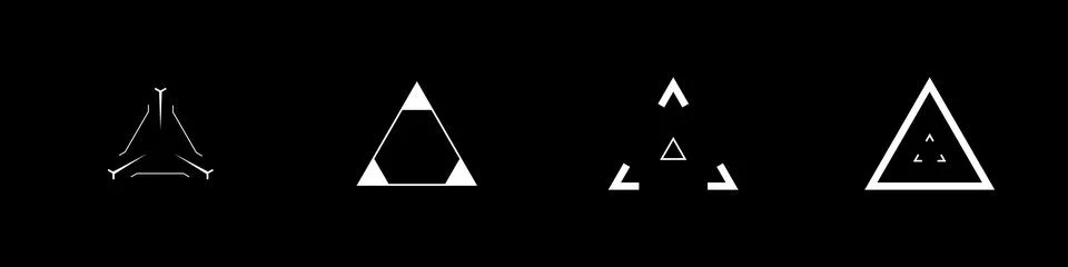 A vector collection of cyberpunk style triangle targets. Stock Illustration