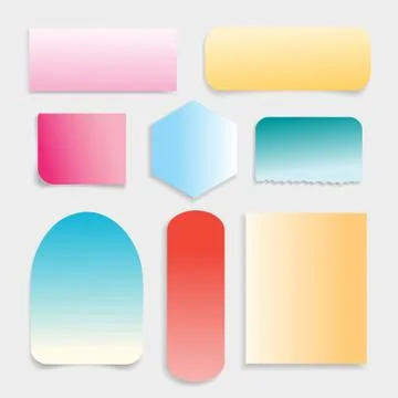 Vector collection of different colored paper Stock Illustration