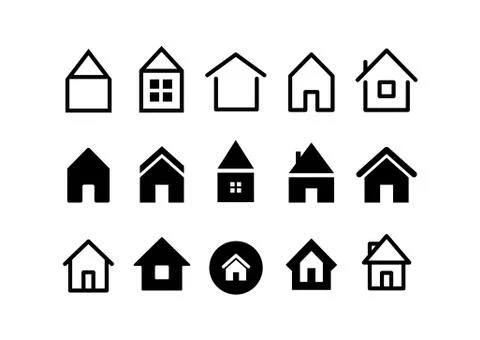 Vector collection of different house web icons Stock Illustration