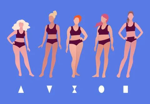 Vector collection of female body types Stock Illustration