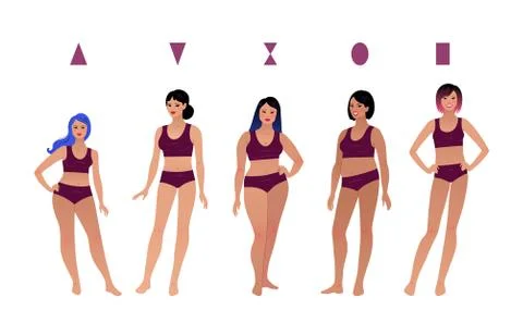 Vector collection of female body types Stock Illustration