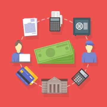 Vector collection of flat and colorful business and finance concepts accoun.. Stock Illustration