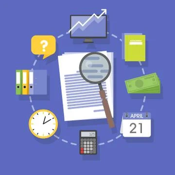Vector collection of flat and colorful business and finance concepts accoun.. 库存插图