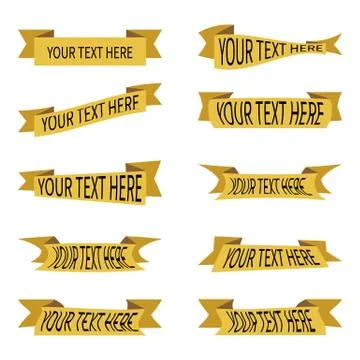 Vector collection of flat design ribbons banners Stock Illustration