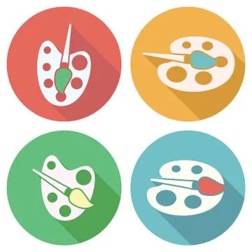 Vector collection of flat palette icons Stock Illustration