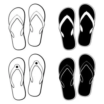 Vector collection of  flip flops icons Stock Illustration