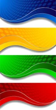 Vector collection of four bright banners Stock Illustration